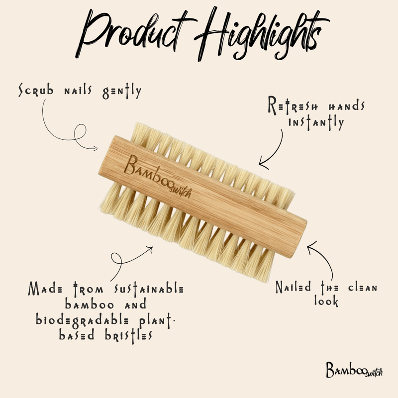 Bamboo Vegan Nail Brush | Sisal Bristles
