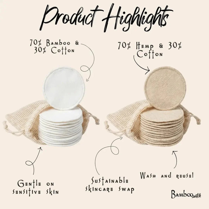 Reusable Hemp Facial Rounds | 20 Ct.